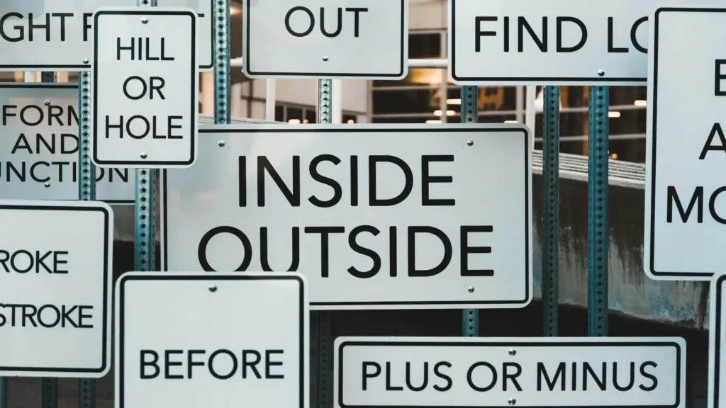 Keyword concepts - Sings with various words on them